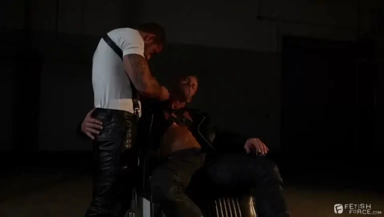 Tryp Bates in Greg Dixxon’s Leather Barber Shop Domination: A Wild Fetish Encounter